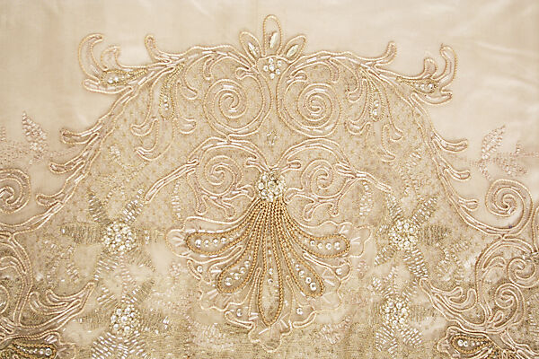 Evening dress, House of Worth (French, 1858–1956), silk, glass, French