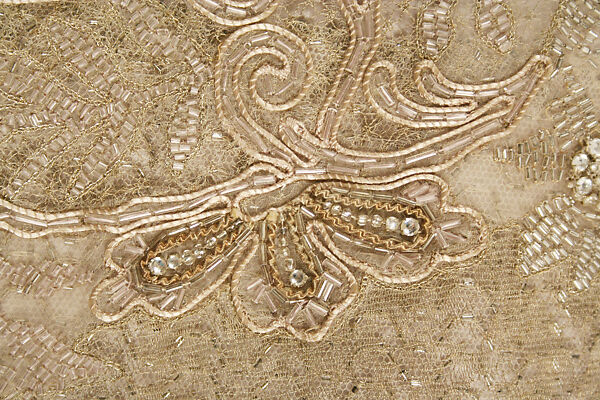 Evening dress, House of Worth (French, 1858–1956), silk, glass, French