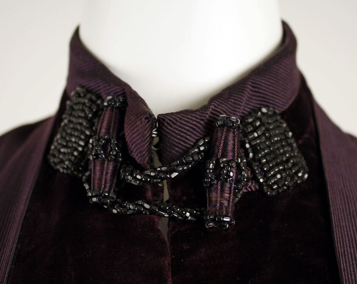 Walking ensemble, silk, glass, American or European