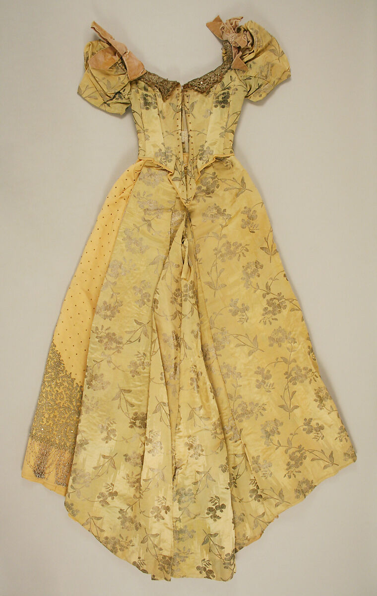 Evening dress, Maison Pingat (French), silk, metallic thread, glass, French