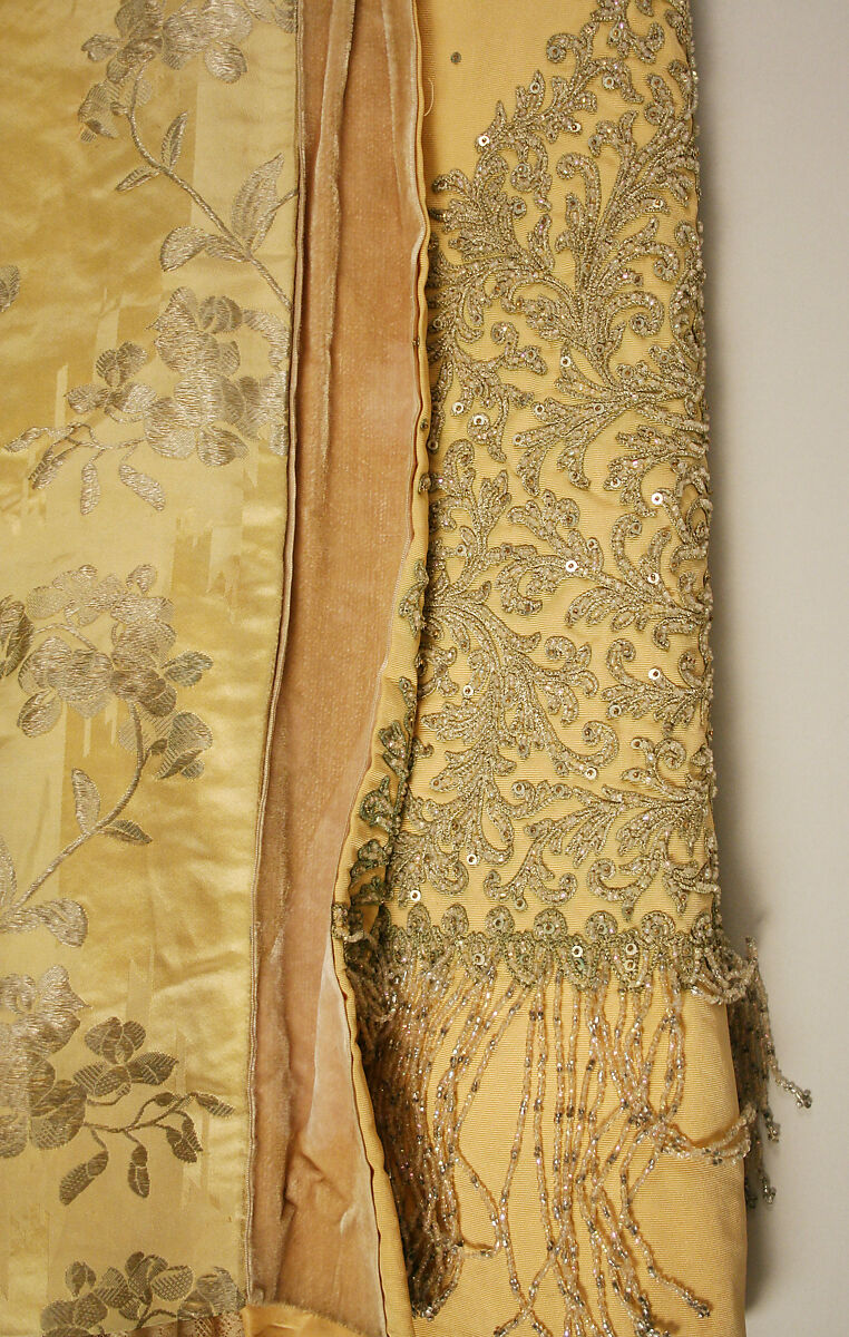 Evening dress, Maison Pingat (French), silk, metallic thread, glass, French