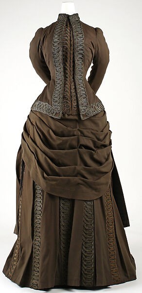 Ensemble, Redfern (1847–1940), wool, silk, cotton, metallic thread, French 