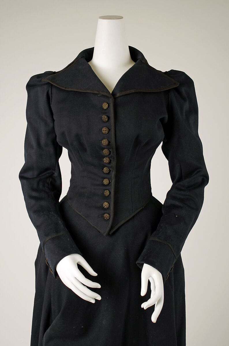 Riding habit, wool, silk, American
