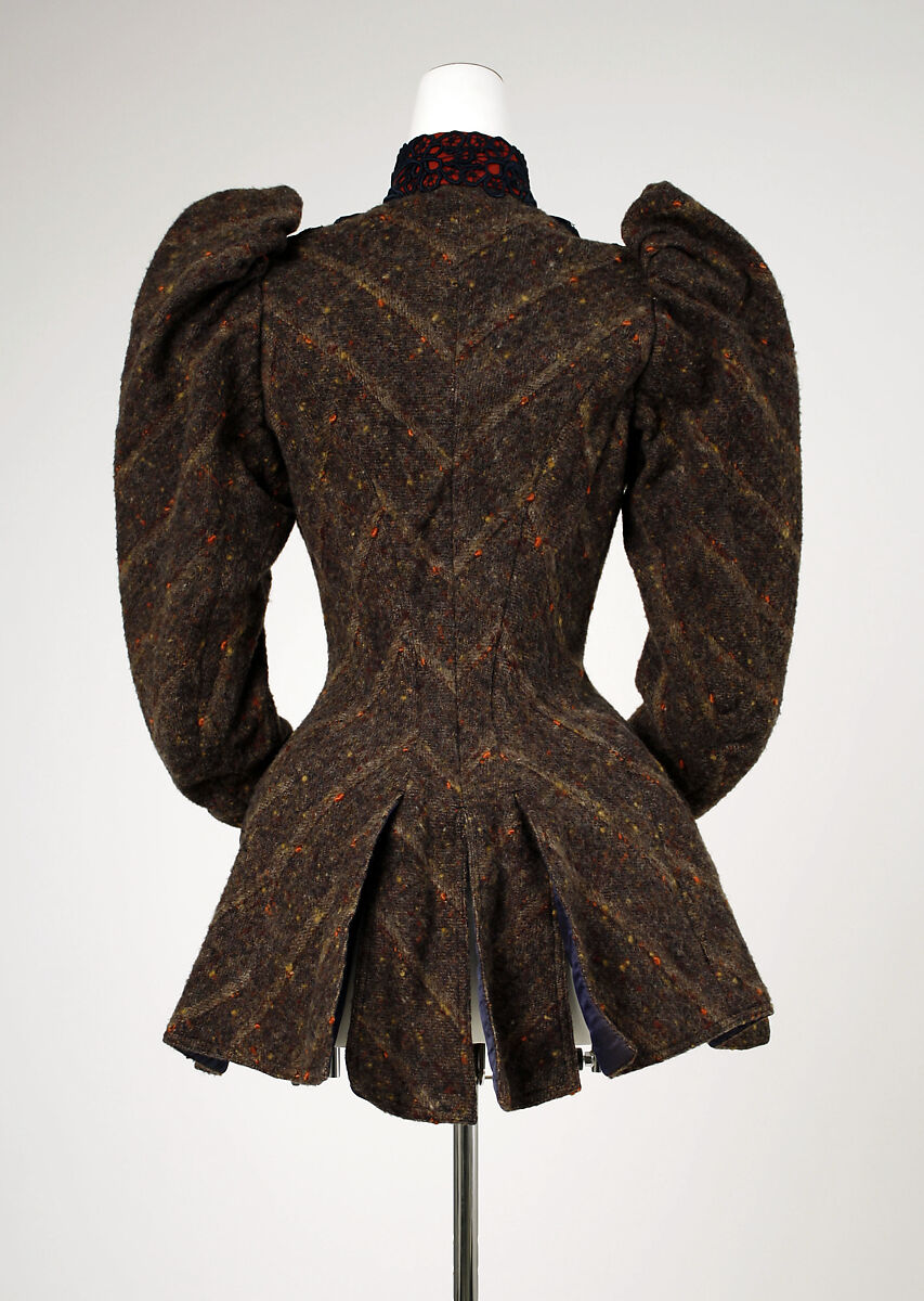 Jacket, wool, silk, cotton, American