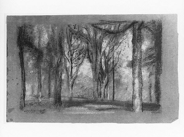 Wood Scene (The Park), Arthur B. Davies (American, Utica, New York 1862–1928 Florence), Pastel and charcoal on green-brown wove paper, American