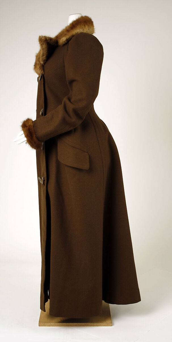 Coat, wool, fur, silk, British