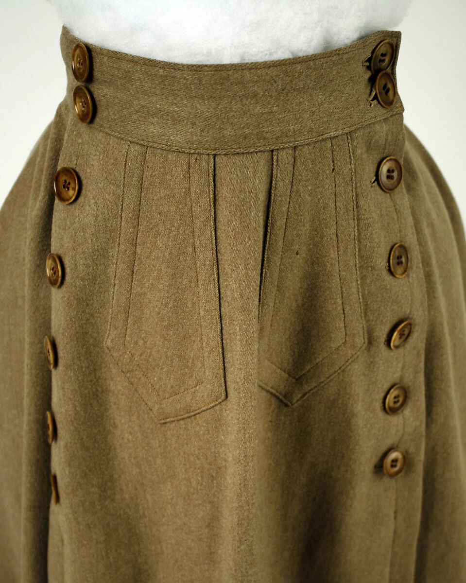 Cycling ensemble, wool, linen, American