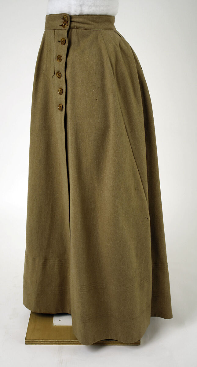 Cycling ensemble, wool, linen, American
