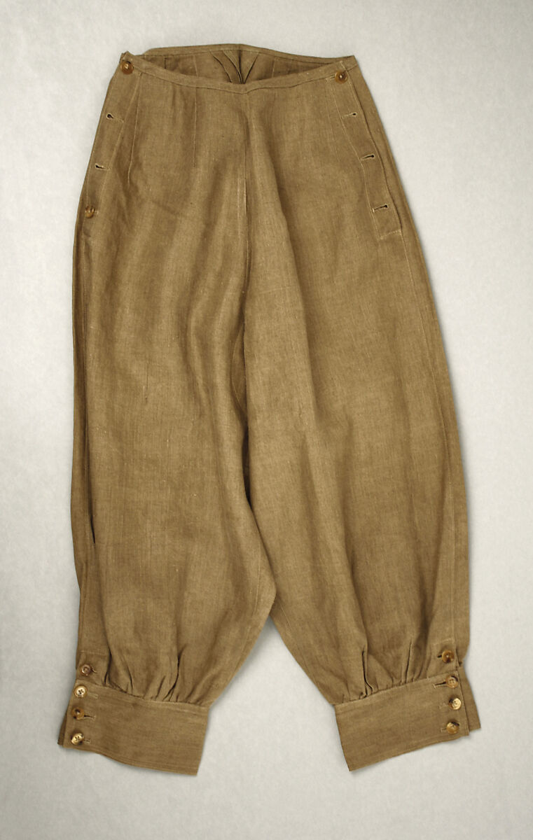 Cycling ensemble, wool, linen, American