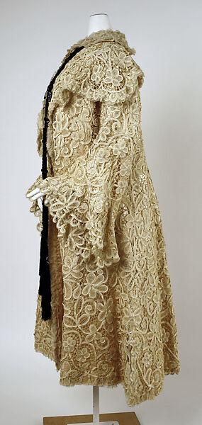 Evening coat, cotton, silk, American