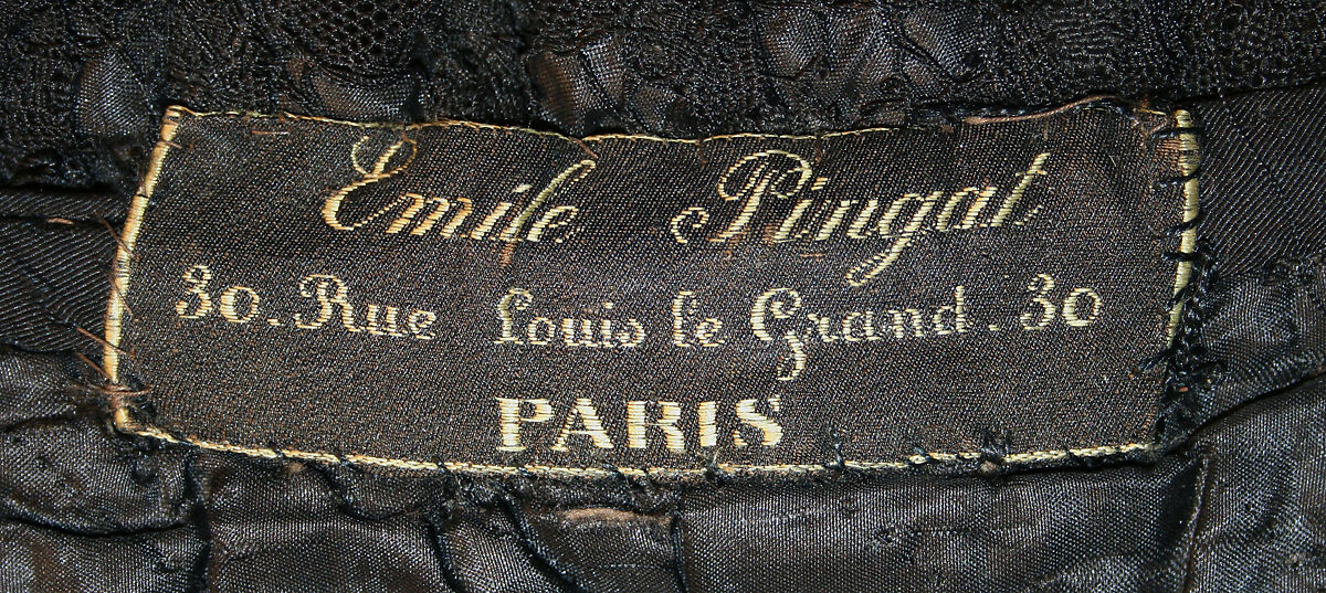 Cape, Maison Pingat (French), silk, jet, French
