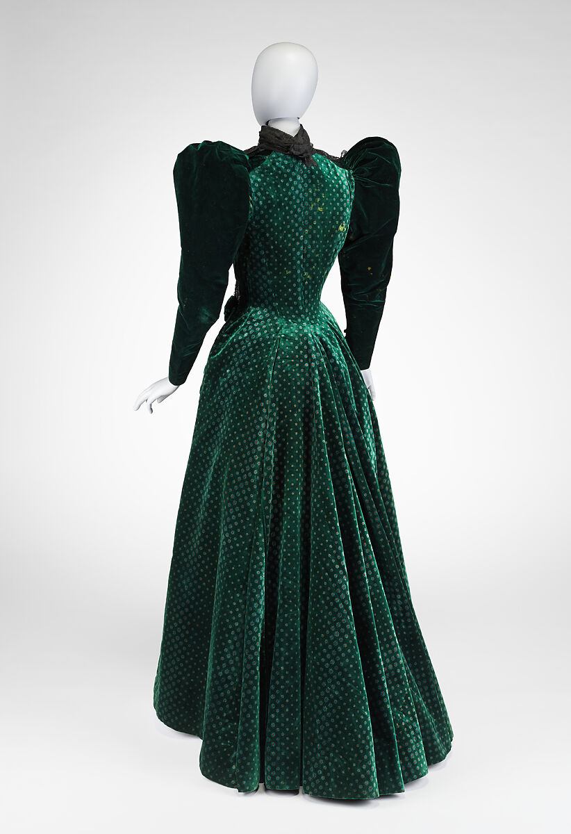 Walking dress, Madeleine Laferrière (French, 1847–1912), silk, cotton, French