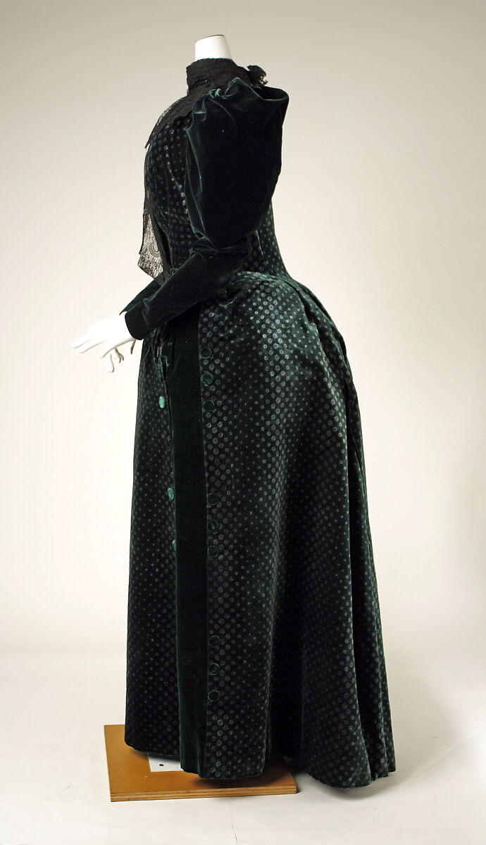 Walking dress, Madeleine Laferrière (French, 1847–1912), silk, cotton, French