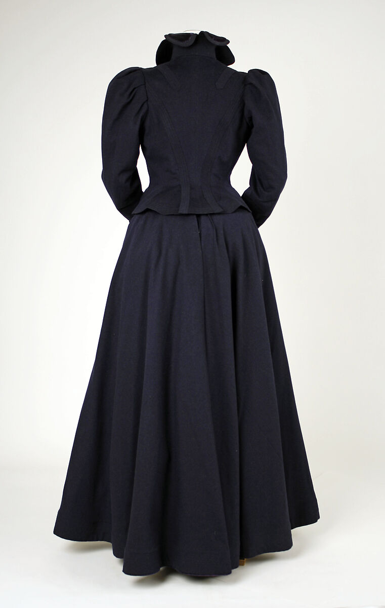 Suit, wool, velvet, French