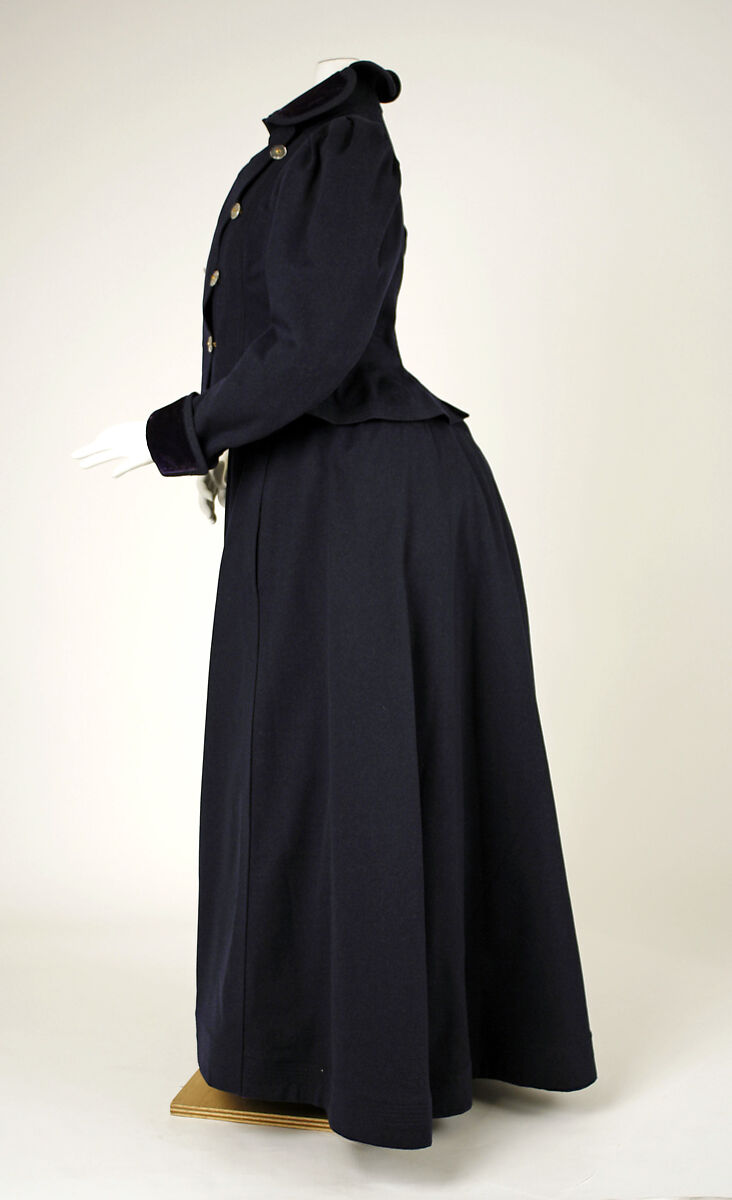 Suit, wool, velvet, French