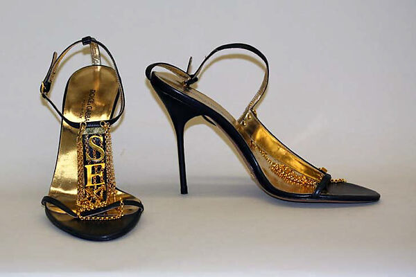Sandals, Dolce &amp; Gabbana (Italian, founded 1985), a,b) leather, metal, Italian 