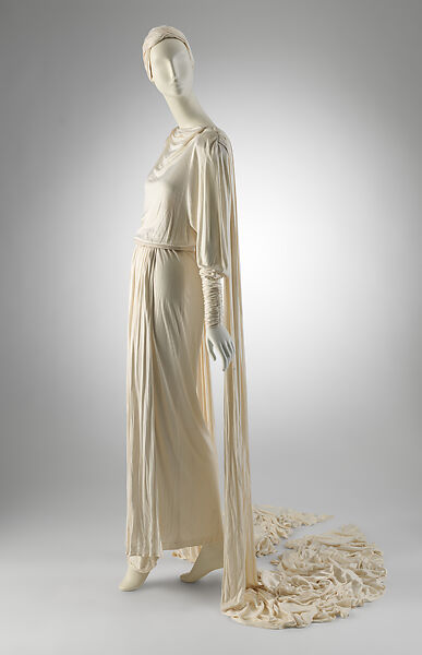 Wedding dress, Fendi (Italian, founded 1925), a) silk, faux pearl; b,c) silk; d) silk, leather; e) silk, cotton, metal, French 