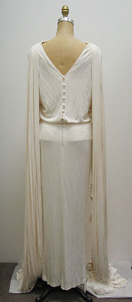 Wedding dress, Fendi (Italian, founded 1925), a) silk, faux pearl; b,c) silk; d) silk, leather; e) silk, cotton, metal, French