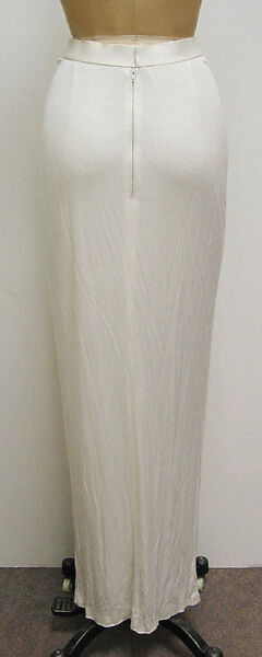 Wedding dress, Fendi (Italian, founded 1925), a) silk, faux pearl; b,c) silk; d) silk, leather; e) silk, cotton, metal, French