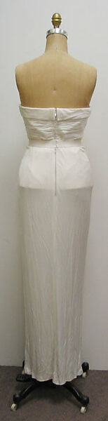 Wedding dress, Fendi (Italian, founded 1925), a) silk, faux pearl; b,c) silk; d) silk, leather; e) silk, cotton, metal, French