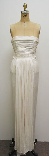 Wedding dress, Fendi (Italian, founded 1925), a) silk, faux pearl; b,c) silk; d) silk, leather; e) silk, cotton, metal, French