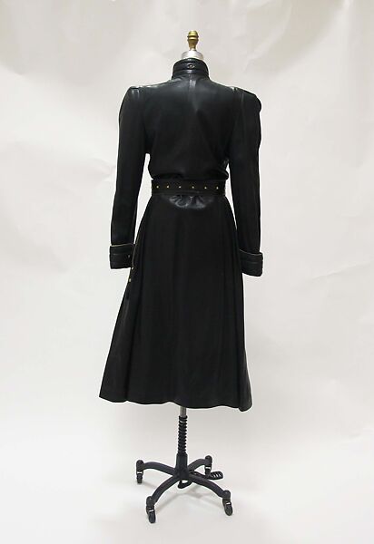 Coat, Claude Montana (French, 1949–2024), leather, synthetic, metal, French