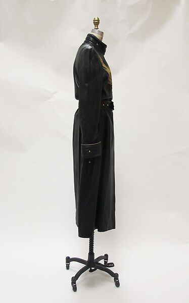 Coat, Claude Montana (French, 1949–2024), leather, synthetic, metal, French