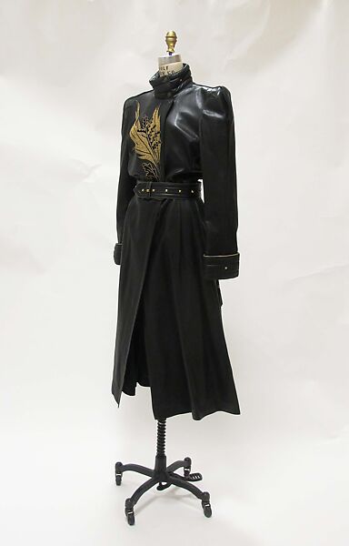 Coat, Claude Montana (French, 1949–2024), leather, synthetic, metal, French