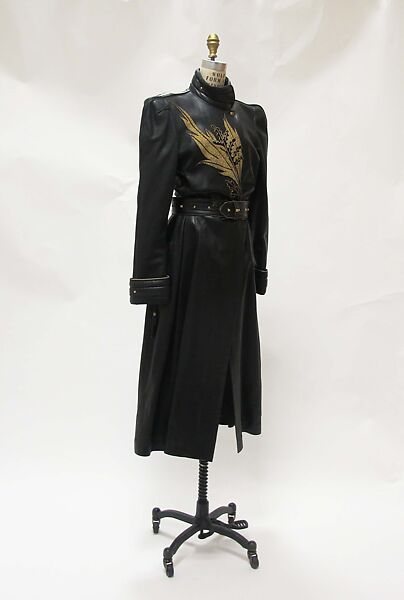 Coat, Claude Montana (French, 1949–2024), leather, synthetic, metal, French