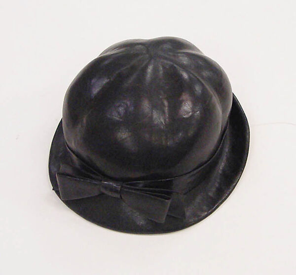 Hat, House of Balenciaga (French, founded 1937), leather, French