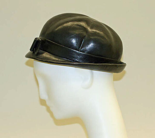 Hat, House of Balenciaga (French, founded 1937), leather, French