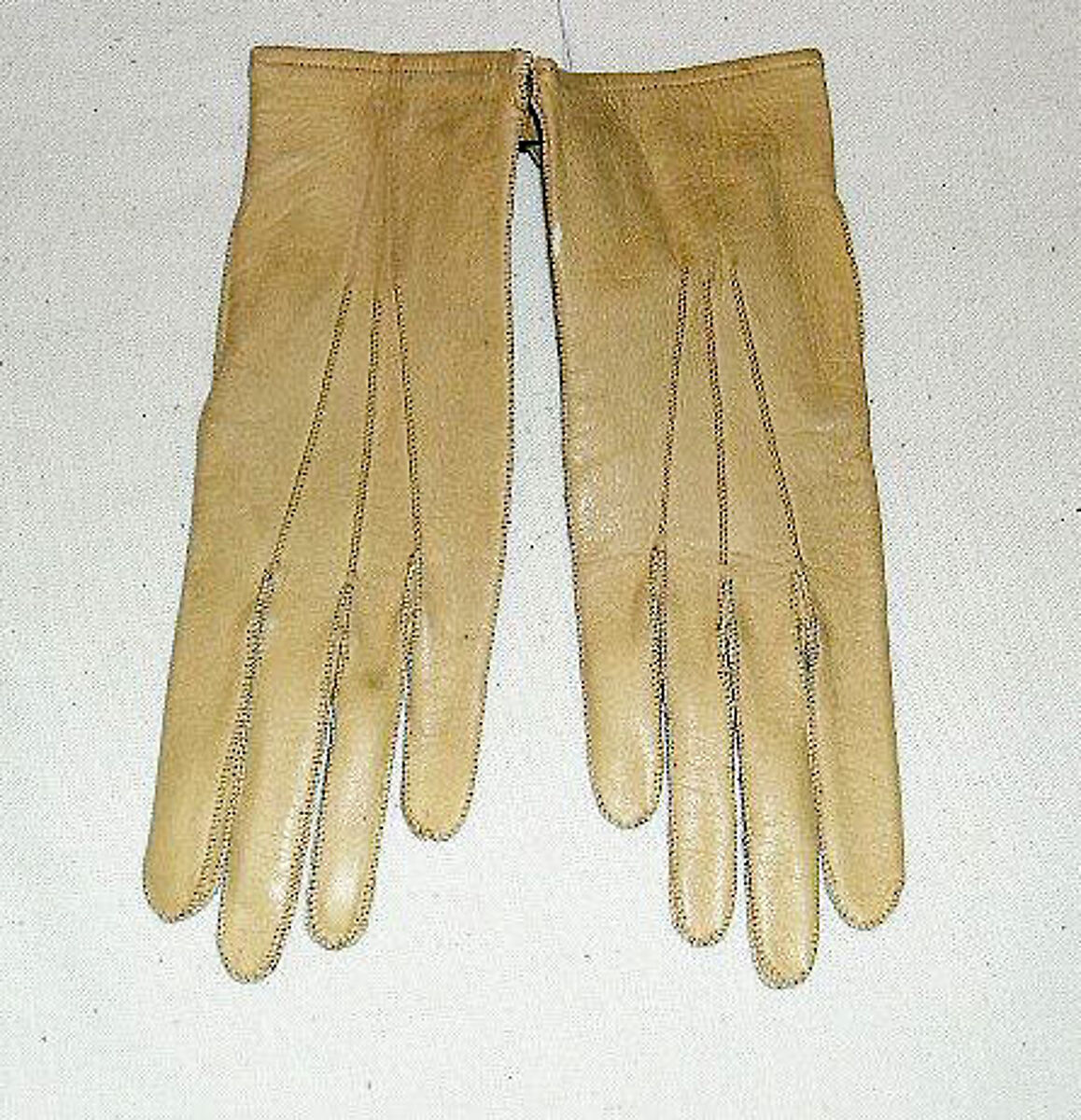 Gloves, leather, probably French 