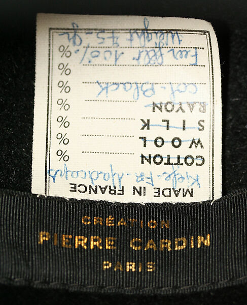 Hat, Pierre Cardin (French (born Italy), San Biagio di Callalta 1922–2020 Neuilly), wool, French