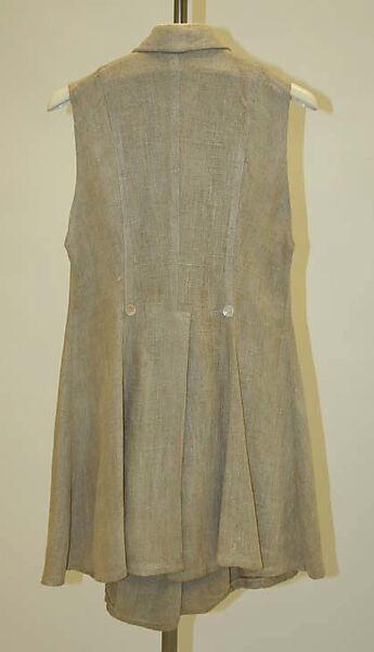 Riding waistcoat, linen, American