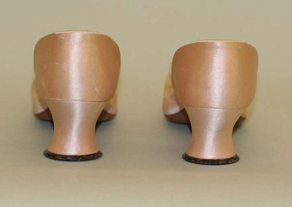 Slippers, silk, leather, American