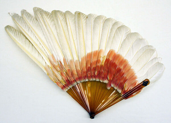 Fan, plastic, feathers, metal, American or European 