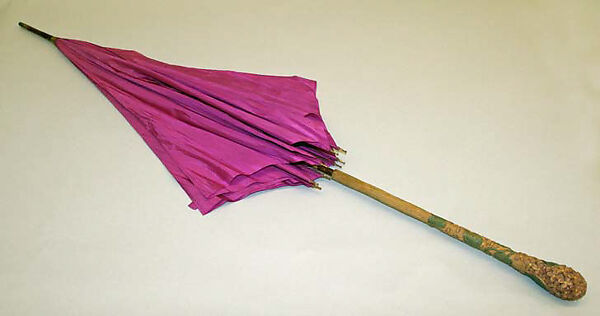 Parasol, Mark W. Cross (American, 1845–1997), silk, wood, metal, American