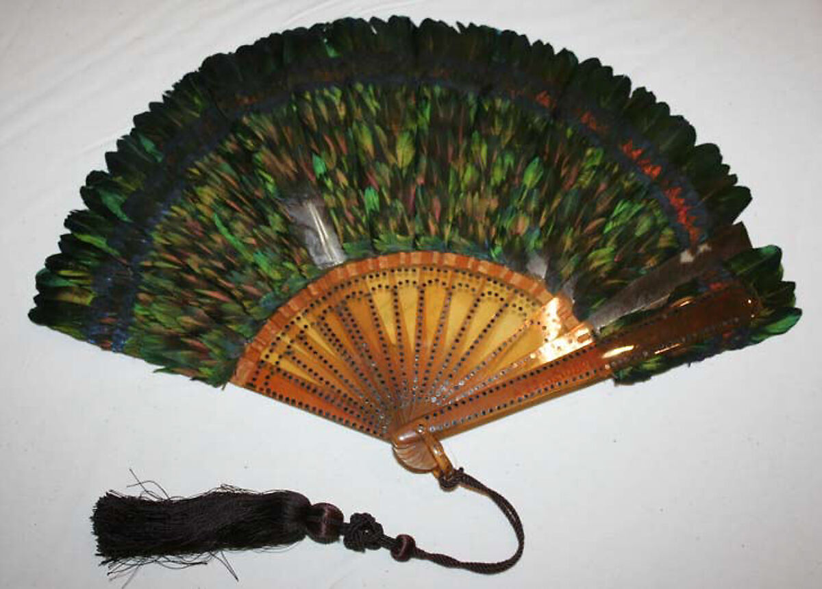 Fan, feathers, plastic, metal, American or European 