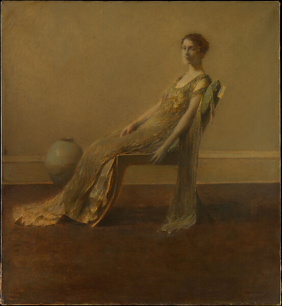 Green and Gold, Thomas Wilmer Dewing (American, 1851–1938), Oil on canvas, American 