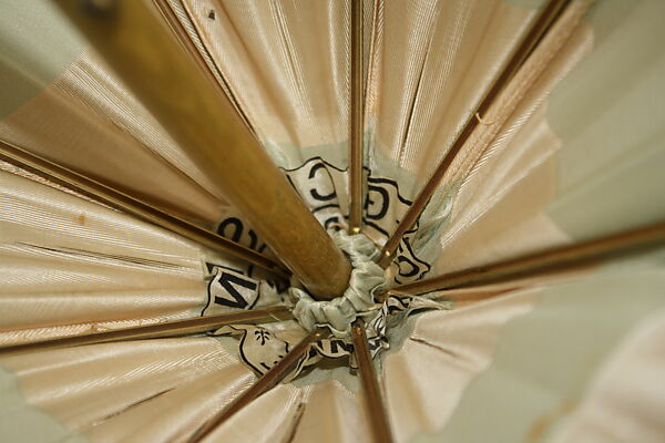 Parasol, silk, wood, metal, glass, British