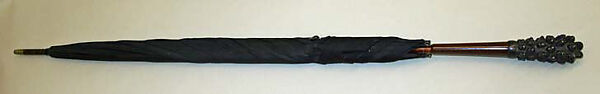 Umbrella, silk, wood, metal, silver, American