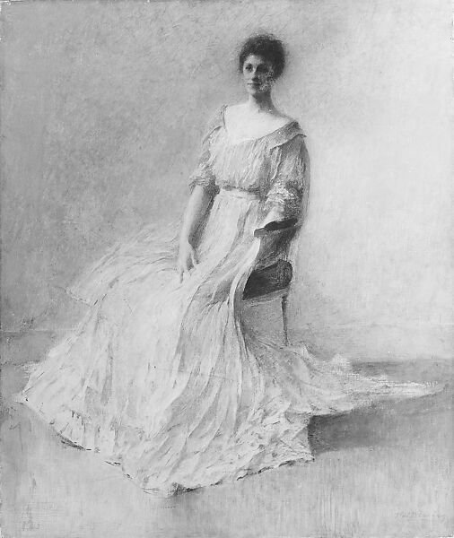 Lilac Dress, Thomas Wilmer Dewing (American, 1851–1938), Oil on canvas, American