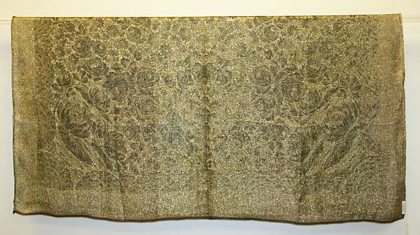 Shawl, silk, metallic thread, American or European 