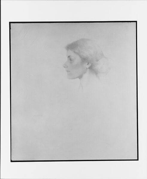 Portrait of a Woman, Thomas Wilmer Dewing (American, 1851–1938), Silverpoint on paper, mounted on pulp board, American