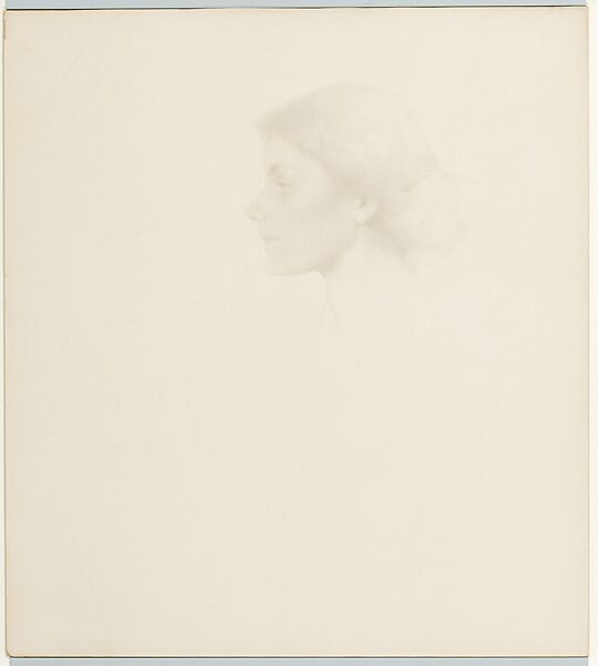 Portrait of a Woman, Thomas Wilmer Dewing (American, 1851–1938), Silverpoint on paper, mounted on pulp board, American