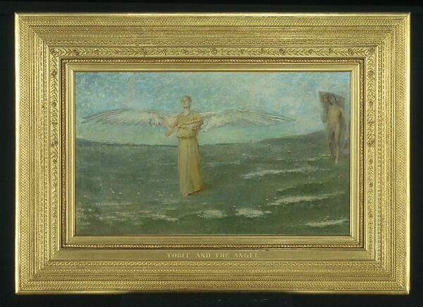 Tobias and the Angel, Thomas Wilmer Dewing (American, 1851–1938), Oil on canvas, American