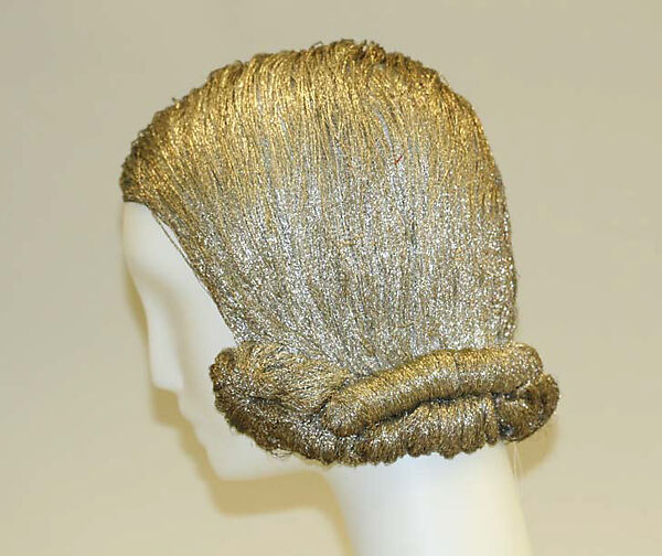Wig, metallic thread, American or European
