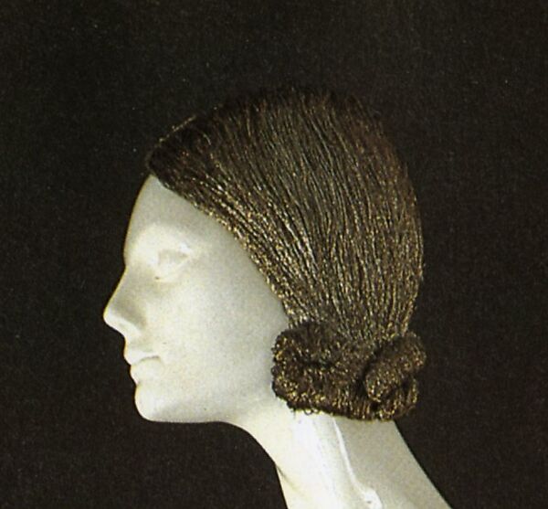 Wig, metallic thread, American or European