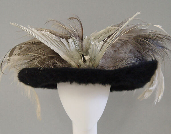 Hat, beaver fur, feathers, French 