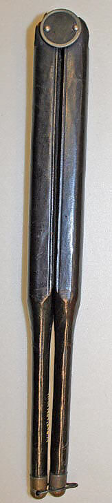 Fan, leather, silk, American